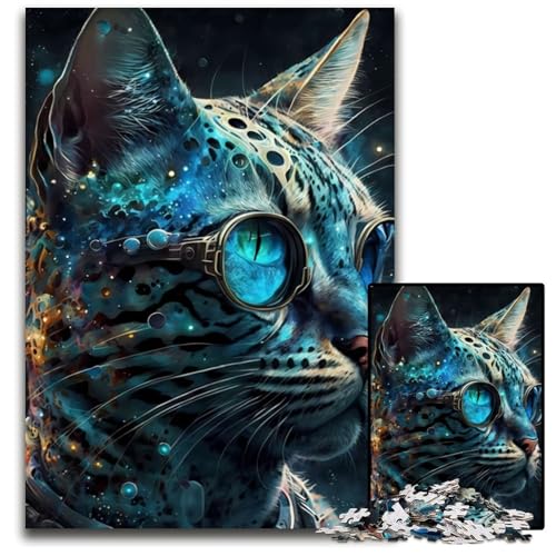1000-teiliges Puzzle für Erwachsene, Bengalkatzen-Puzzle für Erwachsene, perfekt für Halloween, Weihnachten, Geburtstagsgeschenk, 26x38cm von LGSHENG