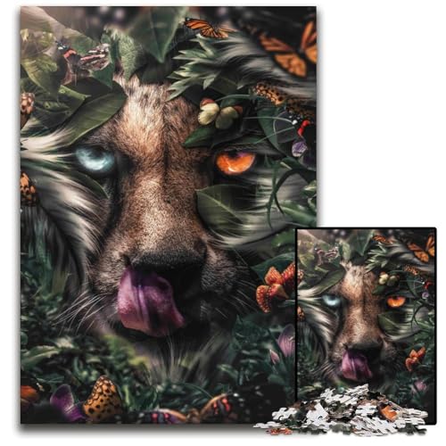 1000-teiliges Puzzle für Erwachsene, Blumen-Geparden-Puzzle für Erwachsene, Denkspiel für Teenager, 50x75cm von LGSHENG