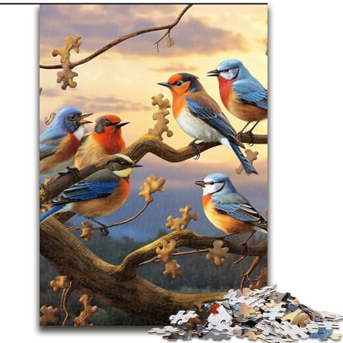 1000-teiliges Puzzle für Erwachsene, Blumen- und Vogel-Puzzle, anspruchsvolles Denkspiel für Teenager, Spaß für den Spieleabend mit der Familie (Größe: 26x38cm) von LGSHENG