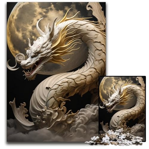 1000-teiliges Puzzle für Erwachsene, Brave Dragon, Puzzle für Erwachsene, perfekt für Halloween, Weihnachten, Geburtstagsgeschenk, 50x75cm von LGSHENG