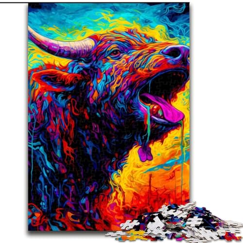1000-teiliges Puzzle für Erwachsene, Bullen-Puzzle, pädagogisches Denkspiel, künstlerische Heim- und Bürodekoration, ab 14 Jahren (Größe: 50x75cm) von LGSHENG