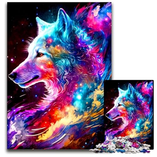 1000-teiliges Puzzle für Erwachsene, Bunte Wolfspuzzles für Erwachsene, Denkspiel für Teenager, 26x38cm 1000-teiliges Puzzle für Erwachsene, Bunte Wolfspuzzles für Erwachsene, Denkspiel für Teenager, 26x38cm von LGSHENG