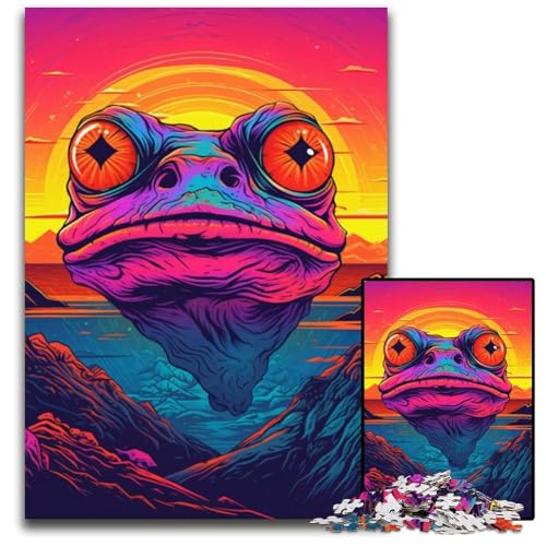 1000-teiliges Puzzle für Erwachsene, Der Kopf des Froschs, Sonnenuntergang, Holzpuzzle, Hochschwieriges Denkspiel für Jugendliche, 50x75cm 1000-teiliges Puzzle für Erwachsene, Der Kopf des Froschs, Sonnenuntergang, Holzpuzzle, Hochschwieriges Denkspiel für Jugendliche, 50x75cm von LGSHENG
