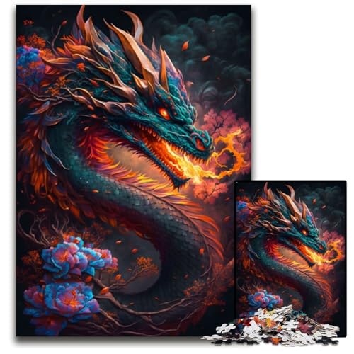1000-teiliges Puzzle für Erwachsene, Drachenblumen, Holzpuzzle, hochschwieriges Denkspiel für Jugendliche, 26x38cm 1000-teiliges Puzzle für Erwachsene, Drachenblumen, Holzpuzzle, hochschwieriges Denkspiel für Jugendliche, 26x38cm von LGSHENG