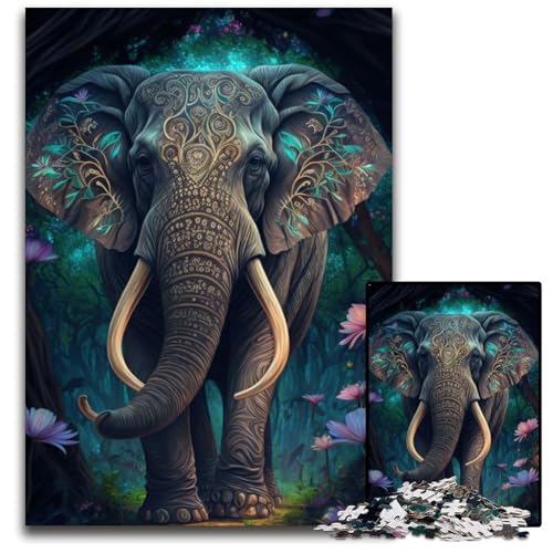 1000-teiliges Puzzle für Erwachsene, Elefant, Bunte Tierpuzzles für Erwachsene, Denkspiel für Teenager, 26x38cm 1000-teiliges Puzzle für Erwachsene, Elefant, Bunte Tierpuzzles für Erwachsene, Denkspiel für Teenager, 26x38cm von LGSHENG
