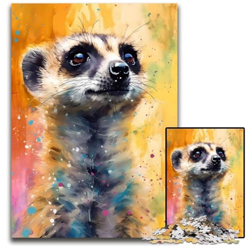 1000-teiliges Puzzle für Erwachsene, Erdmännchen-Malpuzzle für Erwachsene, Denkspiel für Teenager, 50x75cm 1000-teiliges Puzzle für Erwachsene, Erdmännchen-Malpuzzle für Erwachsene, Denkspiel für Teenager, 50x75cm von LGSHENG