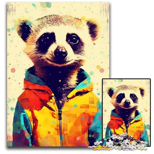 1000-teiliges Puzzle für Erwachsene, Erdmännchen-Popart-Puzzle für Erwachsene, perfekt für Halloween, Weihnachten, Geburtstagsgeschenk, 50x75cm von LGSHENG