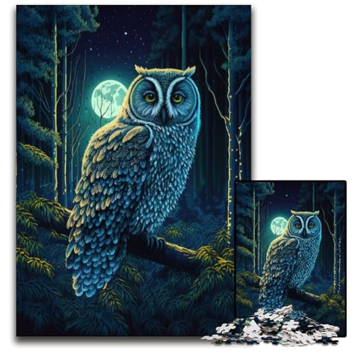 1000-teiliges Puzzle für Erwachsene, Eulennacht, Holzpuzzle, hochschwieriges Denkspiel für Jugendliche, 26x38cm 1000-teiliges Puzzle für Erwachsene, Eulennacht, Holzpuzzle, hochschwieriges Denkspiel für Jugendliche, 26x38cm von LGSHENG