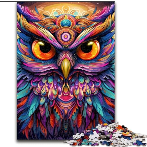 1000-teiliges Puzzle für Erwachsene, Fantasy-Art-Eulen-Puzzle, Teenager, Paare und Freunde zum Geburtstag, zu Weihnachten (Größe: 26x38cm) von LGSHENG