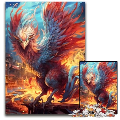 1000-teiliges Puzzle für Erwachsene, Flammen-Phönix-Puzzle für Erwachsene, perfekt für Halloween, Weihnachten, Geburtstagsgeschenk, 26x38cm von LGSHENG