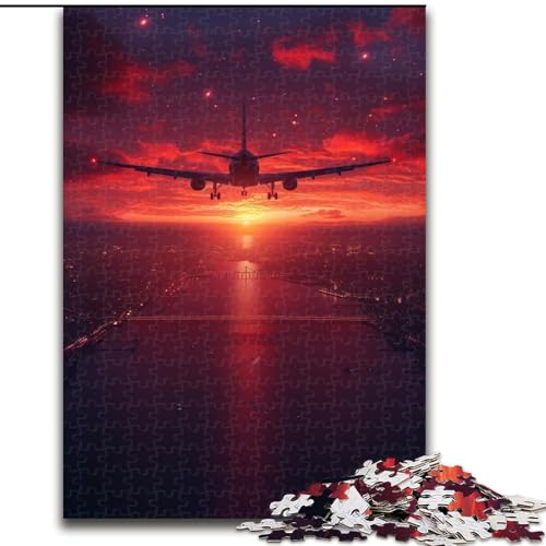 1000-teiliges Puzzle für Erwachsene, Flugzeuge bei Sonnenuntergang, Puzzle, Familienaktivitätsspiel für Teenager, anspruchsvolles Denkspiel (Größe: 26x38cm) von LGSHENG