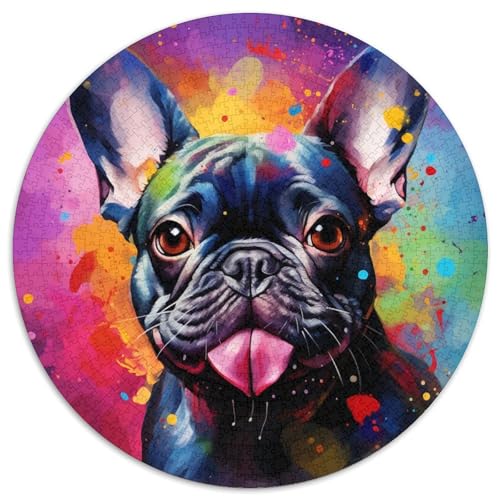 1000-teiliges Puzzle für Erwachsene, Französische Bulldogge, Nebel, Puzzle für Erwachsene, ideales Urlaubs- oder Geburtstagsgeschenk, Partyspiel-Spielzeug, 67,5 x 67,5 cm von LGSHENG