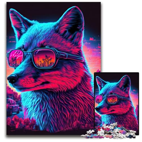 1000-teiliges Puzzle für Erwachsene, Fuchs-Neon-Holzpuzzle, schwieriges Denkspiel für Jugendliche, 26x38cm 1000-teiliges Puzzle für Erwachsene, Fuchs-Neon-Holzpuzzle, schwieriges Denkspiel für Jugendliche, 26x38cm von LGSHENG