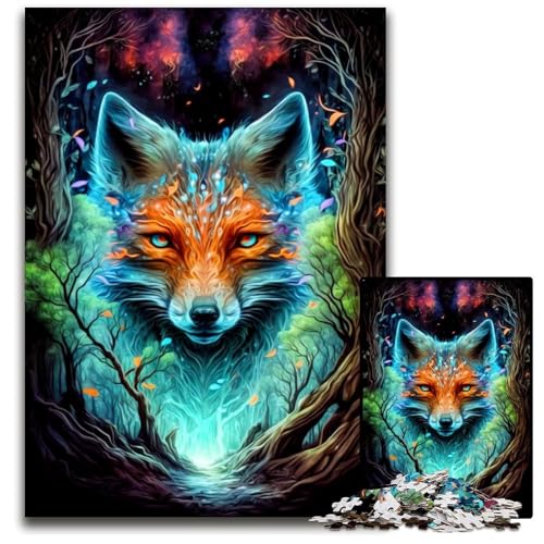 1000-teiliges Puzzle für Erwachsene, Fuchs-Puzzle für Erwachsene, perfekt für Halloween, Weihnachten, Geburtstagsgeschenk, 26x38cm 1000-teiliges Puzzle für Erwachsene, Fuchs-Puzzle für Erwachsene, perfekt für Halloween, Weihnachten, Geburtstagsgeschenk, 26x38cm von LGSHENG