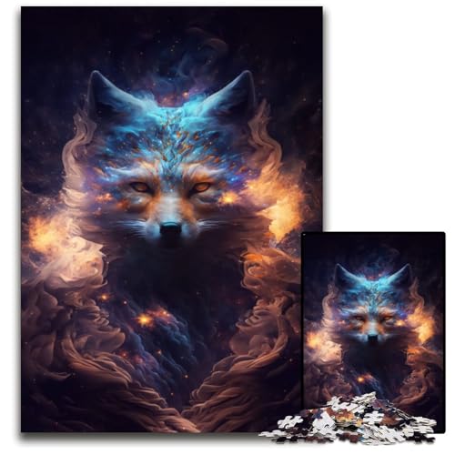 1000-teiliges Puzzle für Erwachsene, Galactic Fox Kitsune-Puzzles für Erwachsene, Denkspiel für Teenager, 26x38cm von LGSHENG