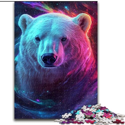 1000-teiliges Puzzle für Erwachsene, Galaxie-Eisbär-Puzzle, anspruchsvolles Denkspiel für Teenager, perfekt als Heimdekoration oder Geschenk (Größe: 26x38cm) von LGSHENG
