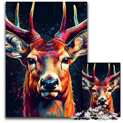 1000-teiliges Puzzle für Erwachsene, Hirsch-Tierpuzzle für Erwachsene, Denkspiel für Teenager, 26x38cm 1000-teiliges Puzzle für Erwachsene, Hirsch-Tierpuzzle für Erwachsene, Denkspiel für Teenager, 26x38cm von LGSHENG