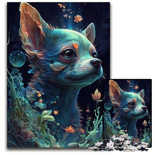 1000-teiliges Puzzle für Erwachsene, Illusion Chihuahua-Hund, Holzpuzzle, hochschwieriges Denkspiel für Jugendliche, 26x38cm 1000-teiliges Puzzle für Erwachsene, Illusion Chihuahua-Hund, Holzpuzzle, hochschwieriges Denkspiel für Jugendliche, 26x38cm von LGSHENG