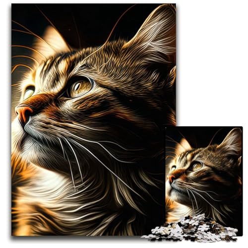 1000-teiliges Puzzle für Erwachsene, Katzen-Holzpuzzle, schwieriges Denkspiel für Jugendliche, 50x75cm 1000-teiliges Puzzle für Erwachsene, Katzen-Holzpuzzle, schwieriges Denkspiel für Jugendliche, 50x75cm von LGSHENG