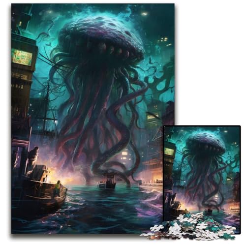 1000-teiliges Puzzle für Erwachsene, Kraken-Holzpuzzle, hochschwieriges Denkspiel für Jugendliche, 26x38cm 1000-teiliges Puzzle für Erwachsene, Kraken-Holzpuzzle, hochschwieriges Denkspiel für Jugendliche, 26x38cm von LGSHENG