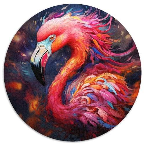1000-teiliges Puzzle für Erwachsene, Kunst, psychedelische Flamingo-Puzzles für Erwachsene, Weihnachten, Halloween, Ostern, Neujahr (67,5 x 67,5 cm) von LGSHENG