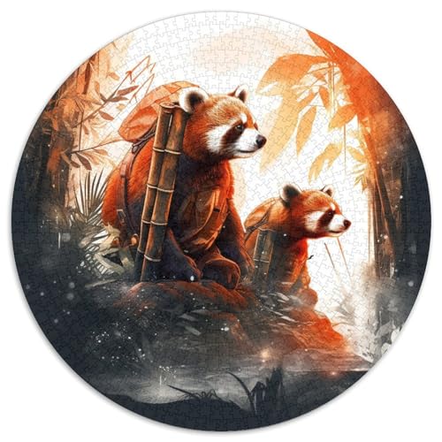 1000-teiliges Puzzle für Erwachsene, Kunst „Roter Panda“, schwierige Puzzles für Erwachsene, interaktives Familienspiel, Bastelgeschenk mit farbenfrohen Kunstwerken (67,5 x 67,5 cm) von LGSHENG