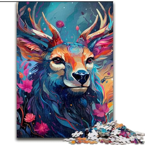 1000-teiliges Puzzle für Erwachsene, Kunst-Elch-Puzzle für Teenager und Familien, perfekte DIY-Dekoration und knifflige Herausforderung (Größe: 26x38cm) von LGSHENG