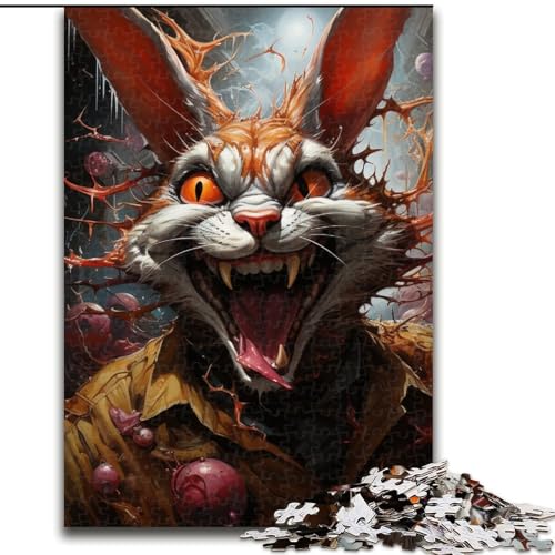 1000-teiliges Puzzle für Erwachsene, Kunst-Kaninchen-Puzzle, pädagogisches Denkspiel, künstlerische Heim- und Bürodekoration, ab 14 Jahren (Größe: 50x75cm) von LGSHENG