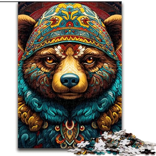 1000-teiliges Puzzle für Erwachsene, Kunst-Tier-Bären-Puzzle, anspruchsvolles Denkspiel für Teenager, Spaß für den Familienspielabend (Größe: 26x38cm) von LGSHENG