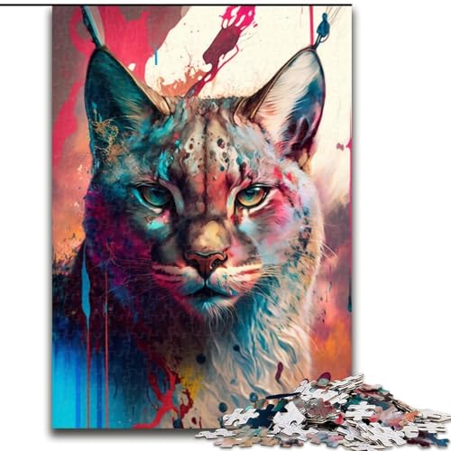 1000-teiliges Puzzle für Erwachsene, Luchs-Malpuzzle, pädagogisches Denkspiel, künstlerische Heim- und Bürodekoration, ab 14 Jahren (Größe: 50x75cm) von LGSHENG