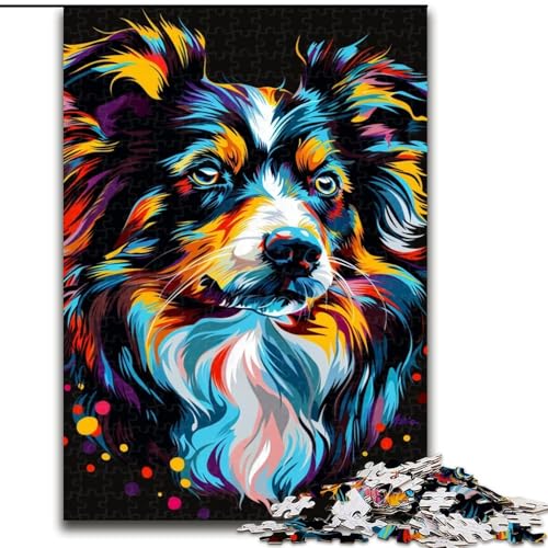 1000-teiliges Puzzle für Erwachsene, Miniatur-Amerikanischer Schäferhund, pädagogisches Denkspiel, künstlerische Heim- und Bürodekoration, ab 14 Jahren (Größe: 26x38cm) von LGSHENG
