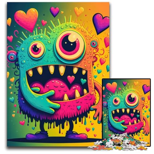 1000-teiliges Puzzle für Erwachsene, Monster Love Frenzy Art Puzzles für Erwachsene, perfekt für Halloween, Weihnachten, Geburtstagsgeschenk, 26x38cm 1000-teiliges Puzzle für Erwachsene, Monster Love Frenzy Art Puzzles für Erwachsene, perfekt für Halloween, Weihnachten, Geburtstagsgeschenk, 26x38cm von LGSHENG