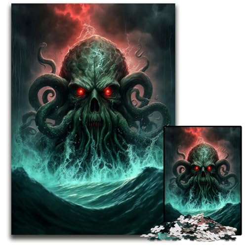 1000-teiliges Puzzle für Erwachsene, Monster-Oktopus-Puzzle für Erwachsene, perfekt für Halloween, Weihnachten, Geburtstagsgeschenk, 26x38cm 1000-teiliges Puzzle für Erwachsene, Monster-Oktopus-Puzzle für Erwachsene, perfekt für Halloween, Weihnachten, Geburtstagsgeschenk, 26x38cm von LGSHENG