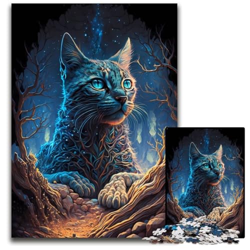 1000-teiliges Puzzle für Erwachsene, Mystische Savannenkatze, Puzzle für Erwachsene, Denksportspiel für Teenager, 26x38cm 1000-teiliges Puzzle für Erwachsene, Mystische Savannenkatze, Puzzle für Erwachsene, Denksportspiel für Teenager, 26x38cm von LGSHENG