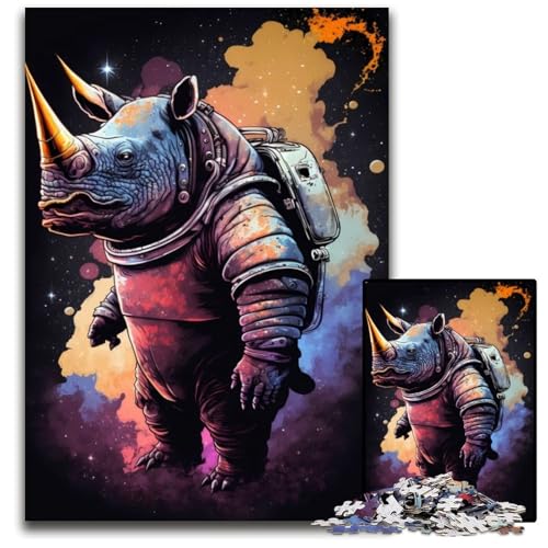 1000-teiliges Puzzle für Erwachsene, Nashorn-Puzzle für Erwachsene, Denkspiel für Teenager, 50x75cm von LGSHENG