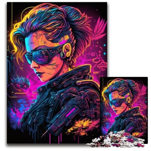 1000-teiliges Puzzle für Erwachsene, Neon-Roboter-Puzzle für Erwachsene, Denkspiel für Teenager, 26x38cm von LGSHENG