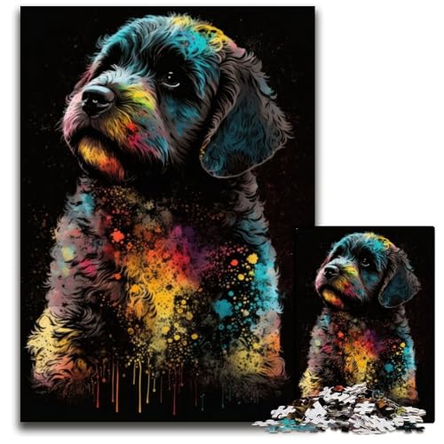 1000-teiliges Puzzle für Erwachsene, Paintsplash-Welpen-Puzzles für Erwachsene, Denkspiel für Teenager, 50x75cm 1000-teiliges Puzzle für Erwachsene, Paintsplash-Welpen-Puzzles für Erwachsene, Denkspiel für Teenager, 50x75cm von LGSHENG