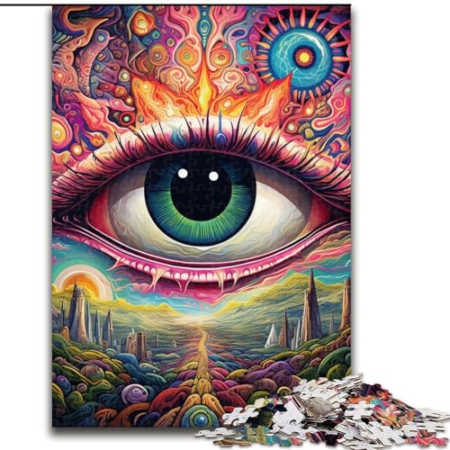 1000-teiliges Puzzle für Erwachsene, Psychedelic Eyes Puzzle, anspruchsvolles Denkspiel für Teenager, Spaß für den Spieleabend mit der Familie (Größe: 26x38cm) von LGSHENG