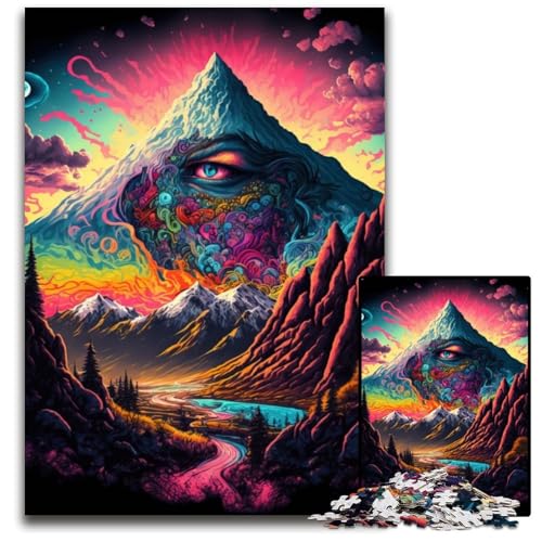 1000-teiliges Puzzle für Erwachsene, Psychedelic Valley, Holzpuzzle, hochschwieriges Denkspiel für Jugendliche, 50x75cm 1000-teiliges Puzzle für Erwachsene, Psychedelic Valley, Holzpuzzle, hochschwieriges Denkspiel für Jugendliche, 50x75cm von LGSHENG