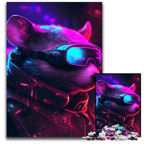 1000-teiliges Puzzle für Erwachsene, Punk-Katzen-Puzzle für Erwachsene, Denkspiel für Teenager, 26x38cm 1000-teiliges Puzzle für Erwachsene, Punk-Katzen-Puzzle für Erwachsene, Denkspiel für Teenager, 26x38cm von LGSHENG