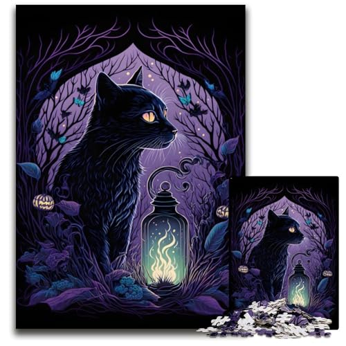 1000-teiliges Puzzle für Erwachsene, Schwarzlichtkatze, Holzpuzzle, hochschwieriges Denkspiel für Jugendliche, 50x75cm 1000-teiliges Puzzle für Erwachsene, Schwarzlichtkatze, Holzpuzzle, hochschwieriges Denkspiel für Jugendliche, 50x75cm von LGSHENG