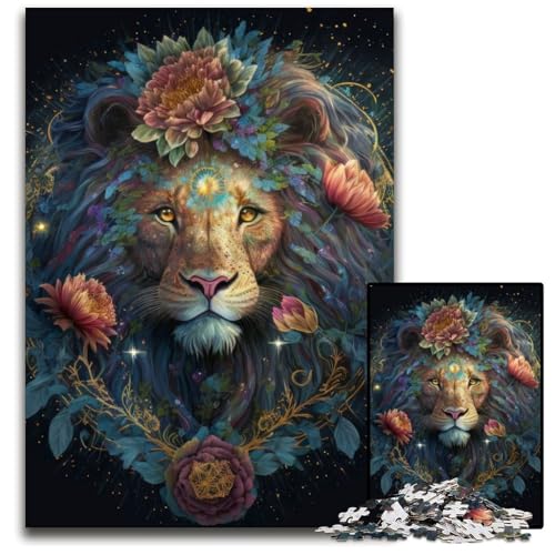 1000-teiliges Puzzle für Erwachsene, Stellar Lions Mane Puzzle für Erwachsene, perfekt für Halloween, Weihnachten, Geburtstagsgeschenk, 26x38cm von LGSHENG