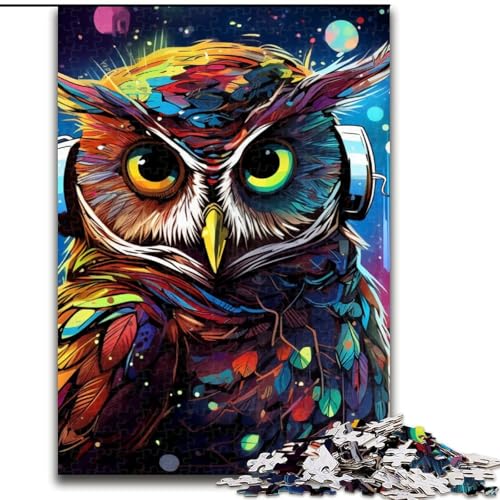 1000-teiliges Puzzle für Erwachsene, Tier-Eulen-Puzzle, pädagogisches Denkspiel, künstlerische Heim- und Bürodekoration, ab 14 Jahren (Größe: 50x75cm) von LGSHENG