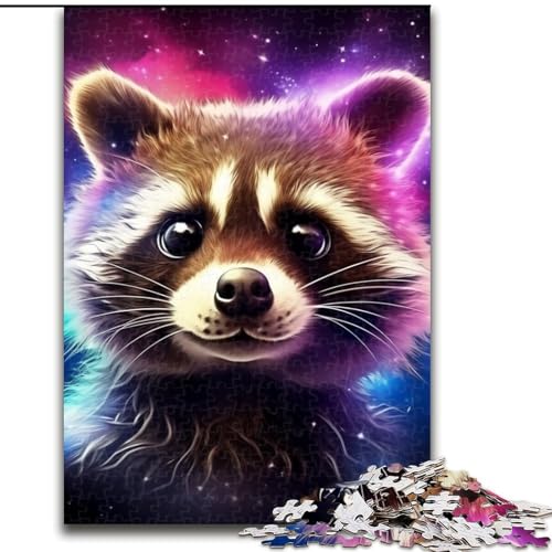1000-teiliges Puzzle für Erwachsene, Tier-Waschbär-Puzzle, pädagogisches Denkspiel, künstlerische Heim- und Bürodekoration, ab 14 Jahren (Größe: 26x38cm) von LGSHENG