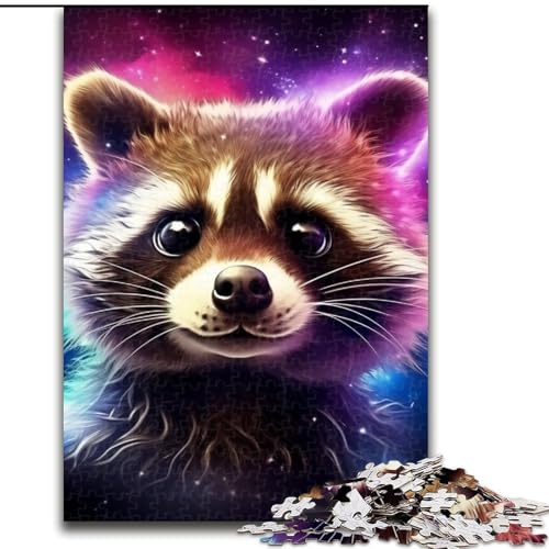 1000-teiliges Puzzle für Erwachsene, Tier-Waschbär-Puzzle, pädagogisches Denkspiel, künstlerische Heim- und Bürodekoration, ab 14 Jahren (Größe: 50x75cm) von LGSHENG
