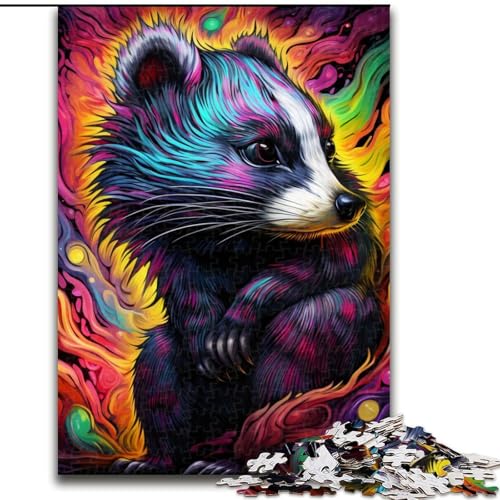 1000-teiliges Puzzle für Erwachsene, Tiere, Honigdachs, pädagogisches Denkspiel, künstlerische Heim- und Bürodekoration, ab 14 Jahren (Größe: 26x38cm) von LGSHENG