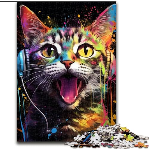 1000-teiliges Puzzle für Erwachsene, Tiere, Katzen, pädagogisches Denkspiel, künstlerische Heim- und Bürodekoration, ab 14 Jahren (Größe: 26x38cm) von LGSHENG