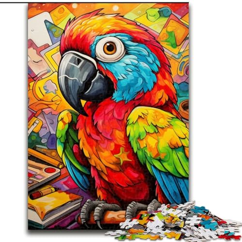 1000-teiliges Puzzle für Erwachsene, Tiere, Vögel, Papageien, lustige Familienaktivität, Gehirnherausforderung, Teenager (Größe: 50x75cm) von LGSHENG