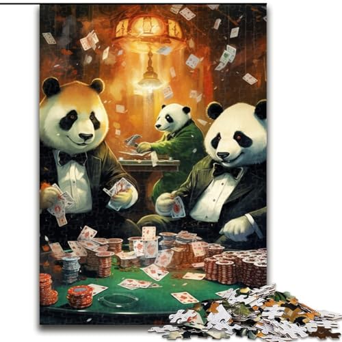 1000-teiliges Puzzle für Erwachsene, Tiere Spielen Poker, Puzzle für Teenager, Familienspieleabend, hirnfordernde Geschenkidee (Größe: 50x75cm) von LGSHENG