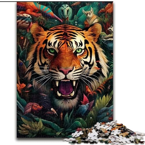1000-teiliges Puzzle für Erwachsene, Tierwelt-Puzzle, pädagogisches Denkspiel, künstlerische Heim- und Bürodekoration, ab 14 Jahren (Größe: 26x38cm) von LGSHENG